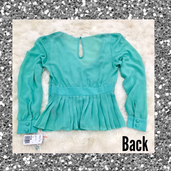 NBW/NWT- L/S Mint Green Blouse - Picture 3 of 4